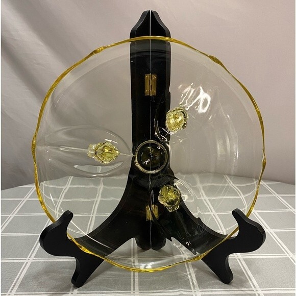 Vtg 1930s Yellow Topaz 10” Jubilee 3 Footed Cake Plate Lancaster Depression Glas - Picture 2 of 7